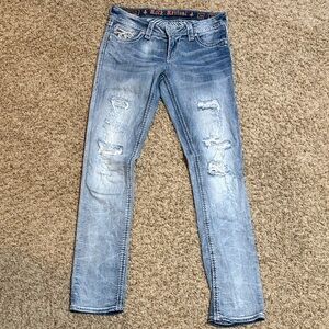 Rock Revival Light Blue Ripped Skinny Jeans